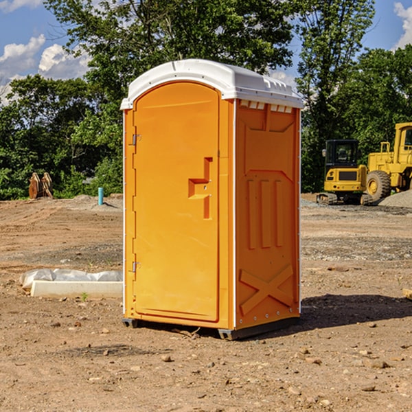 how often are the porta potties cleaned and serviced during a rental period in Renault